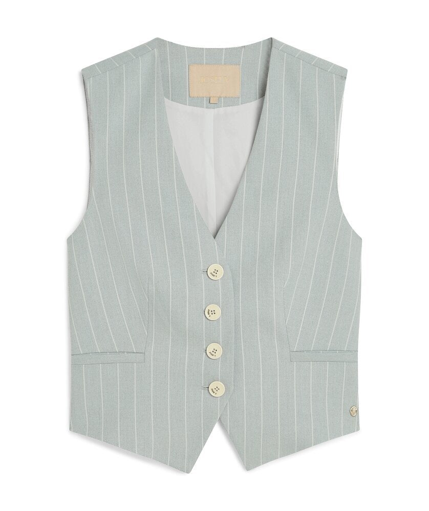 Sky Blue gestreept mouwloze gilet Rudy Josh V