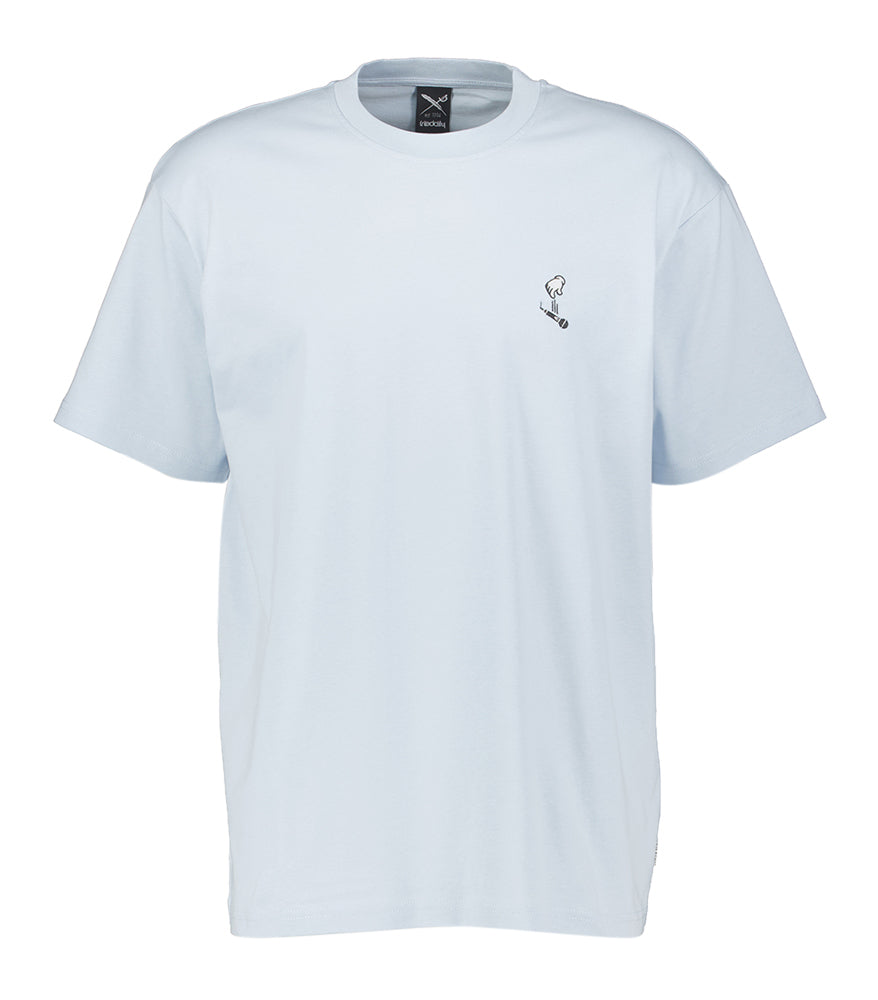 T-shirt en coton bleu glacier avec micro-ondes Relaxed Iriedaily