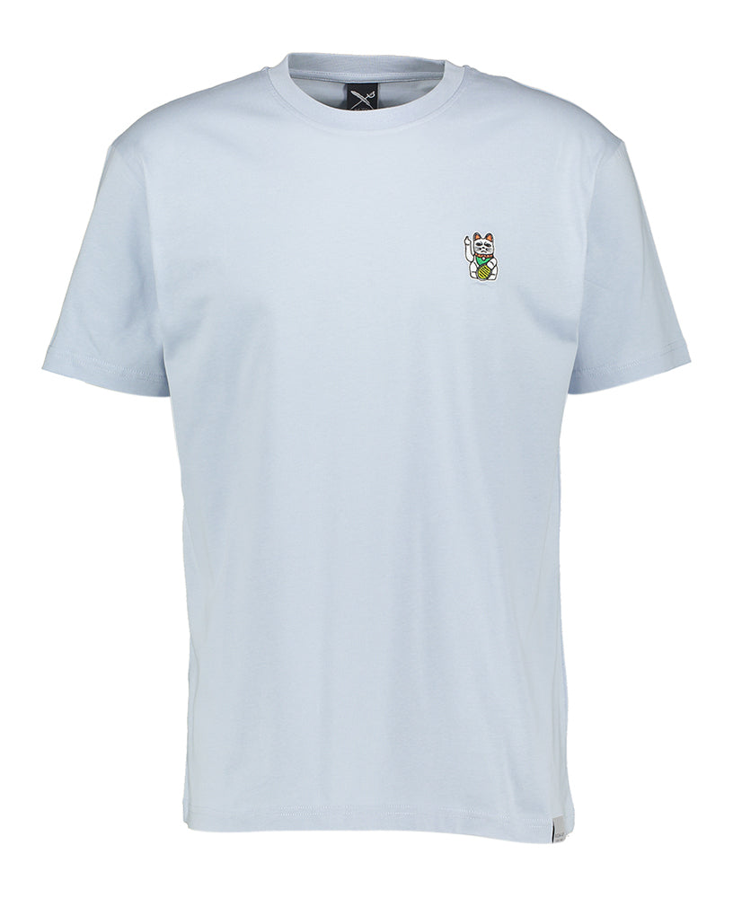 T-shirt en coton bleu clair à col rond Iriedaily