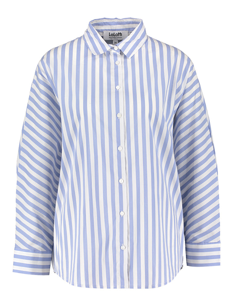 Chemisier Lalotti à rayures blanches et bleues