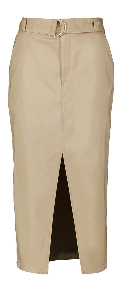 Beige kokerrok met split Siesqo Lalotti