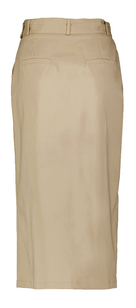 Beige kokerrok met split Siesqo Lalotti