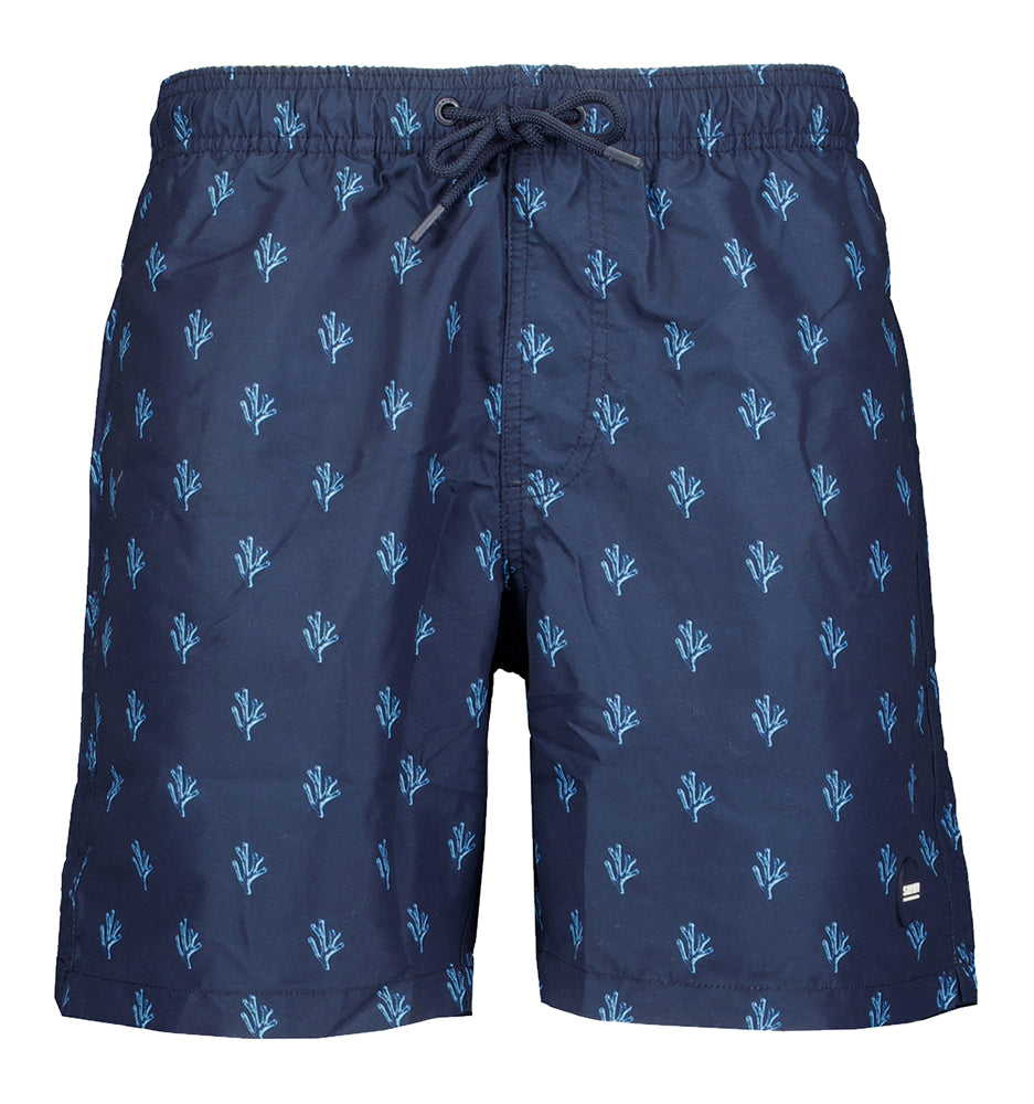 Navy zwmshort Mike sketched coral Shiwi