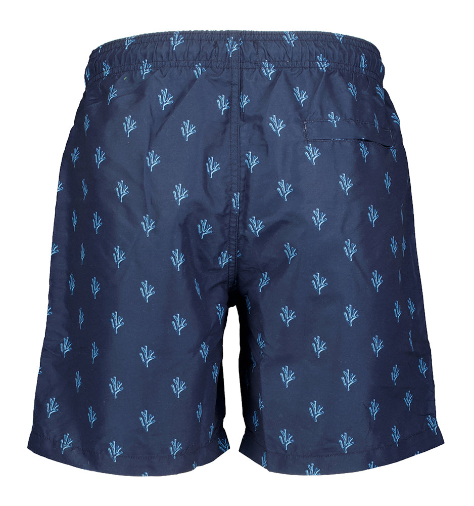 Short de bain bleu marine Mike a dessiné du corail Shiwi