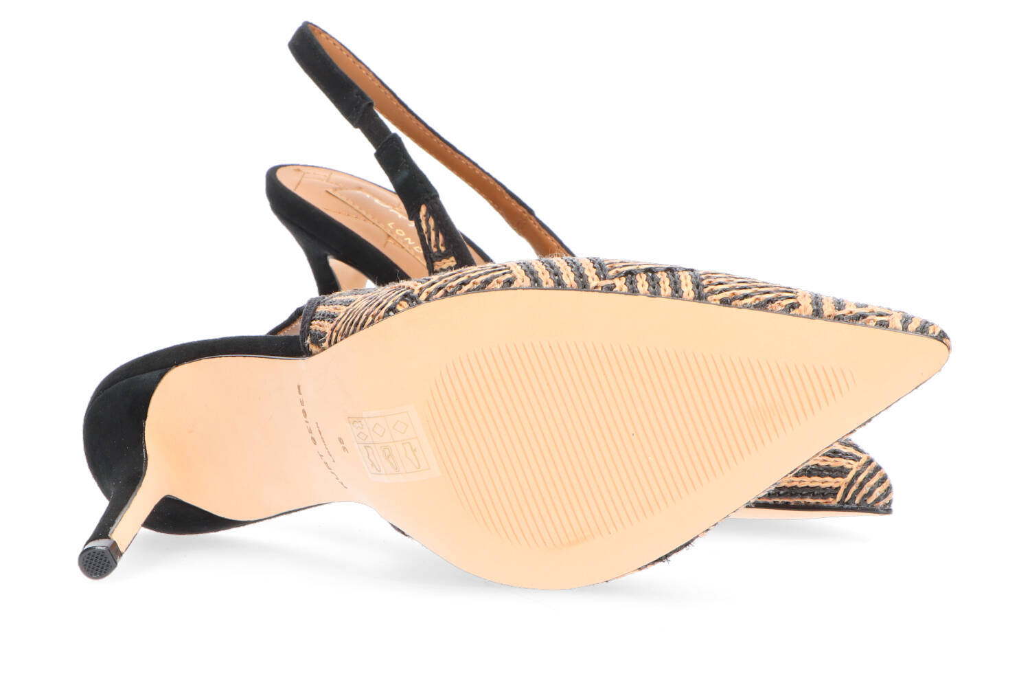 Escarpins en rotin marron et noir Kurt Geiger