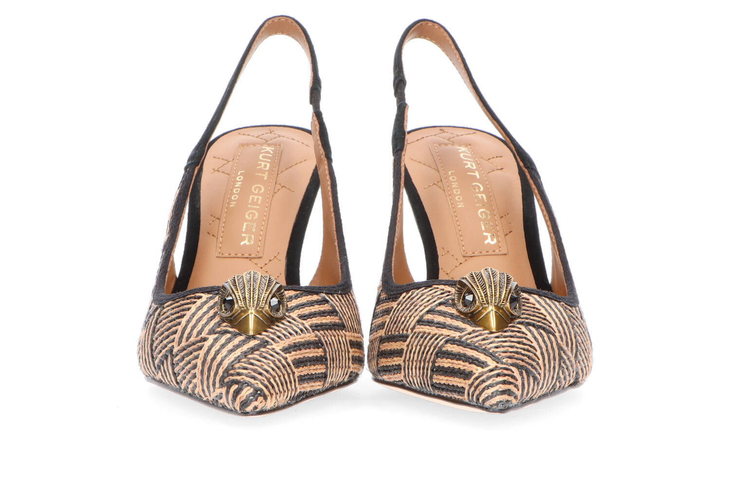 Escarpins en rotin marron et noir Kurt Geiger