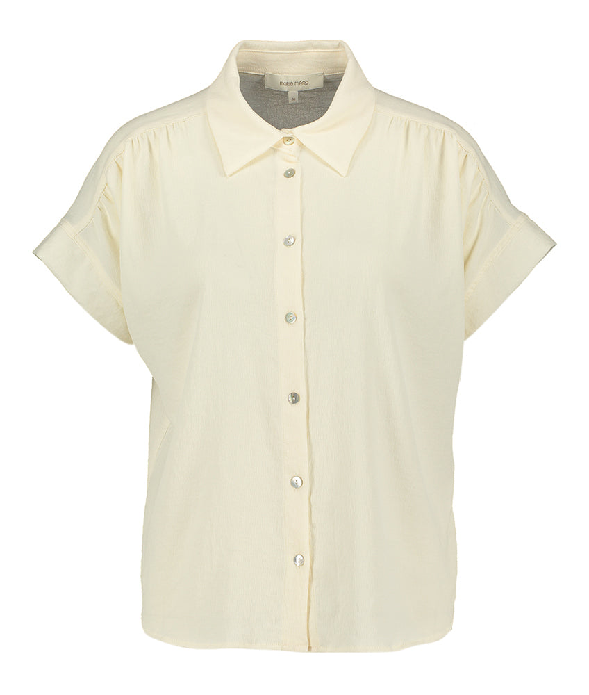 Ecru blouse met korte mouwen Marie Méro