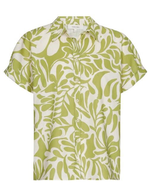 Blouse verte et beige à imprimé floral Marie Méro