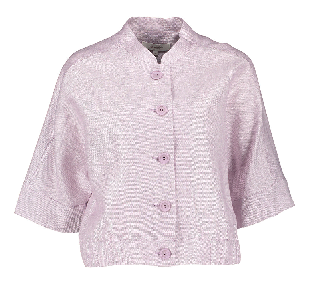 Gilet lilas à boutons et manches trois-quarts Marie Méro