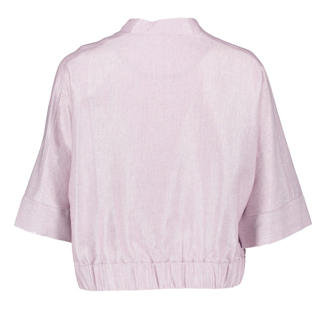 Lila kleurige vestje met knopen en driekwart mouwen Marie Méro