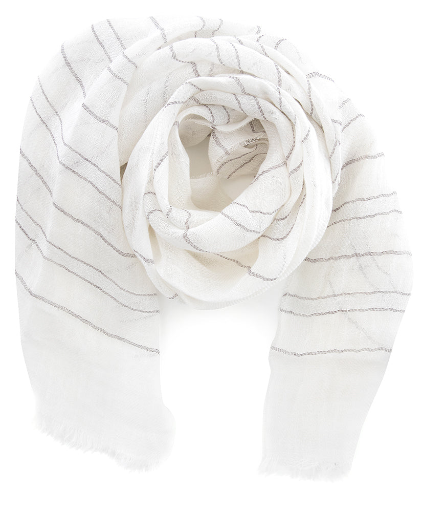 Écharpe blanche et argentée Marie Mero