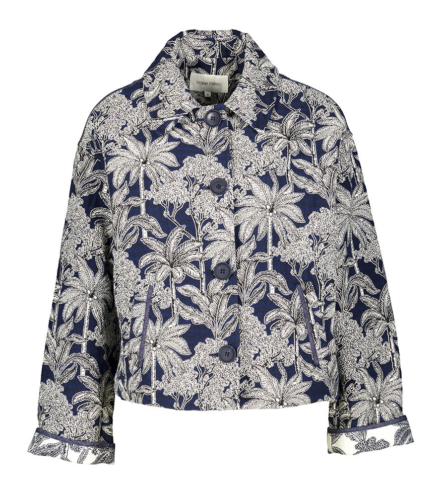 Robe-gilet bleu foncé à imprimé floral Marie Mero