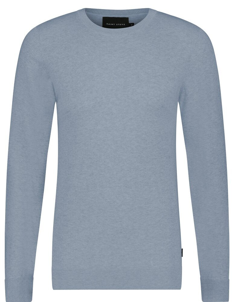 Pull Bart Saint Steve en coton bleu à col rond