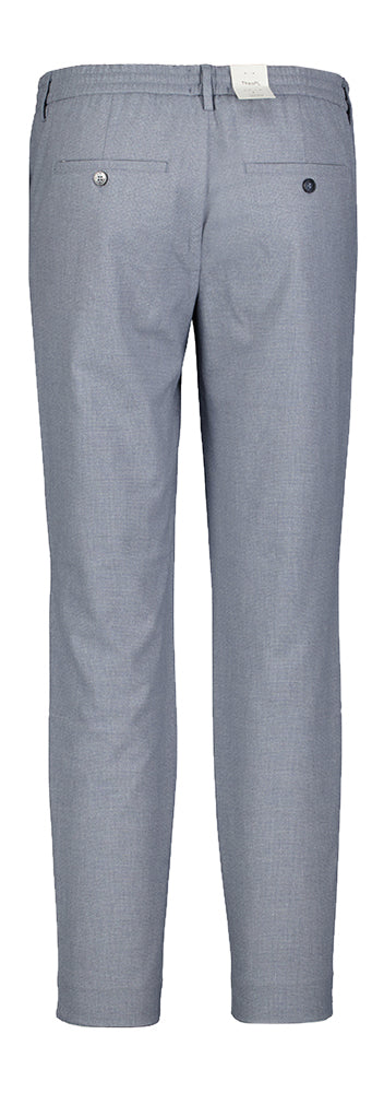 Steel blue geklede broek Theo Plain