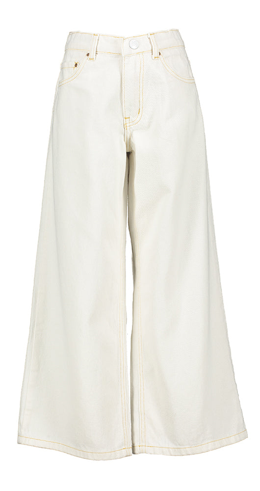 Ecru wide leg jeans AO76
