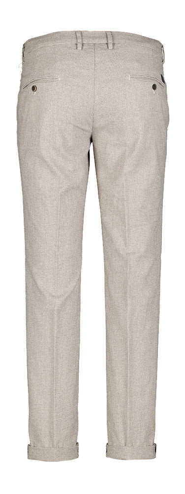 Pantalon slim beige à carreaux Mason