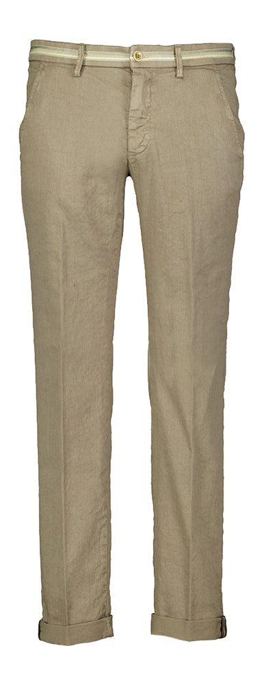 Chino slim en lin beige foncé Mason's