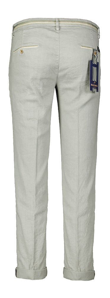 Chino slim en lin gris clair Mason's