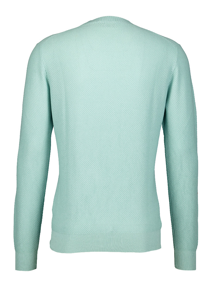 Appelblauwe trui met structuur Gran Sasso