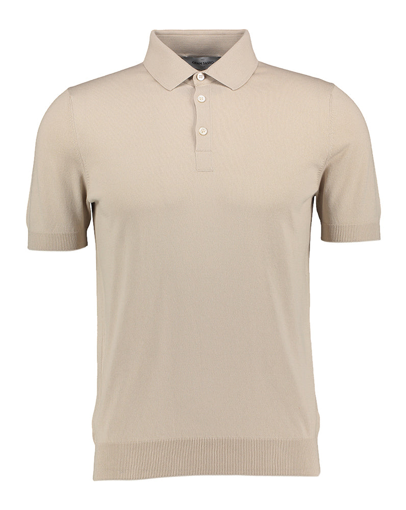 Beige polo met korte mouwen Gran Sasso