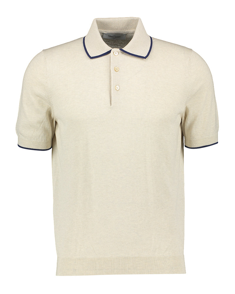 Polo en coton écru Gran Sasso