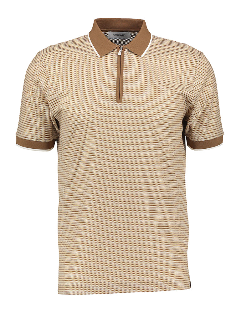 Polo en coton beige avec structure Gran Sasso