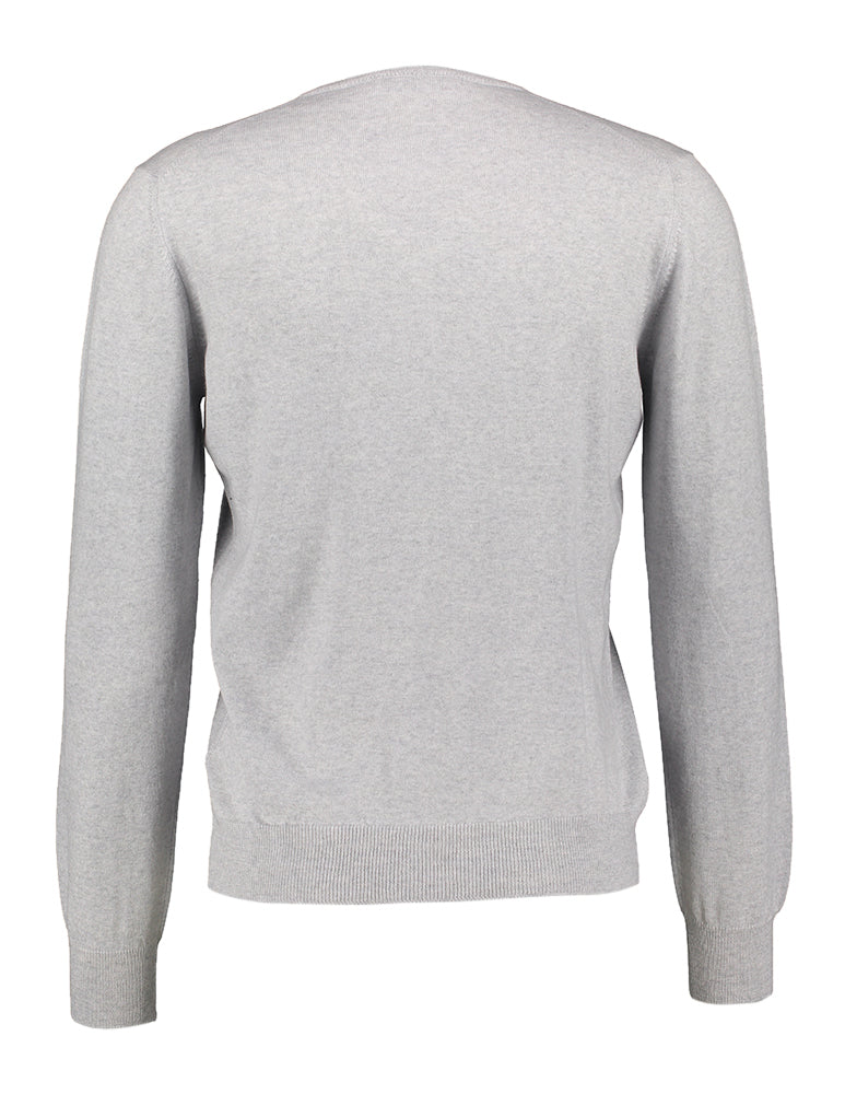 Pull gris à col en V Gran Sasso