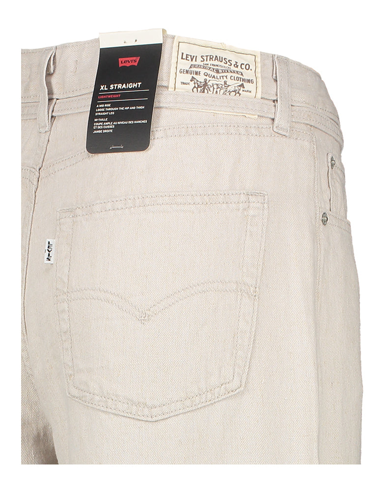 Jean Levi's beige en lin, coupe droite, taille mi-haute