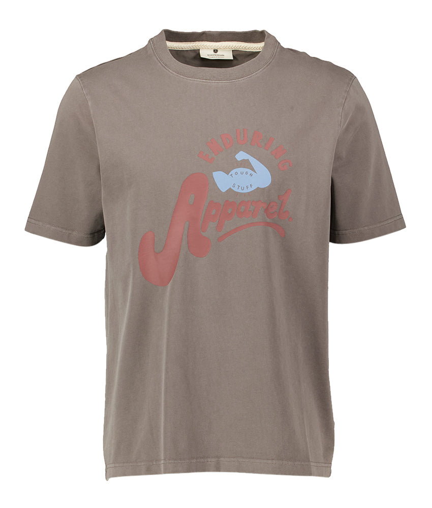 T-shirt couleur taupe avec imprimé Anerkjendt