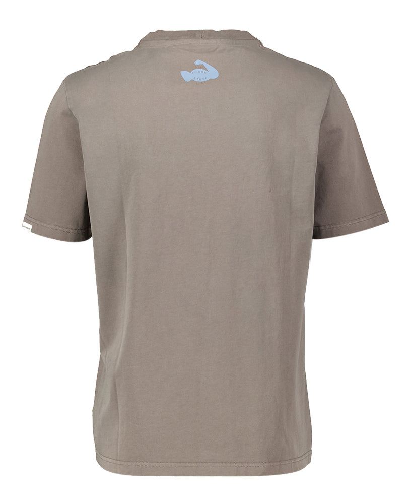 T-shirt couleur taupe avec imprimé Anerkjendt