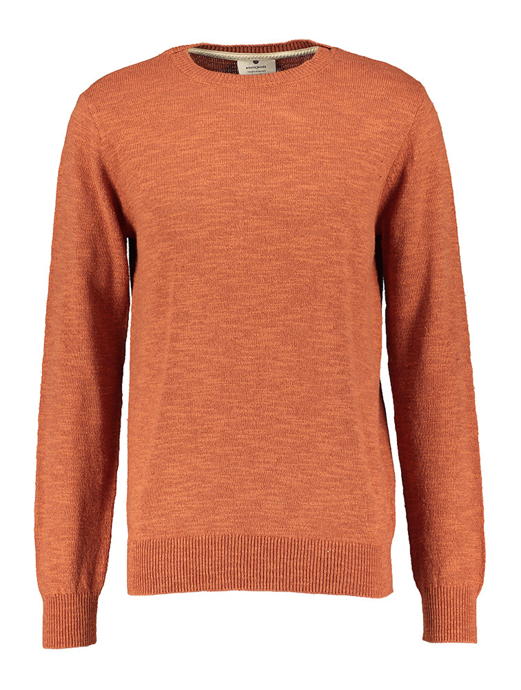 Pull en coton orange à col rond Anerkjendt