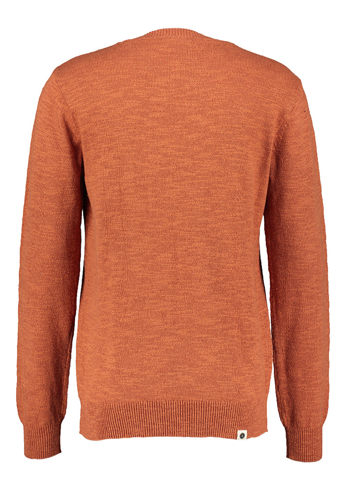 Pull en coton orange à col rond Anerkjendt