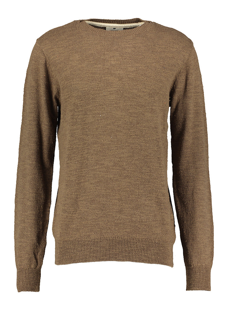 Pull Anerkjendt en coton marron à col rond