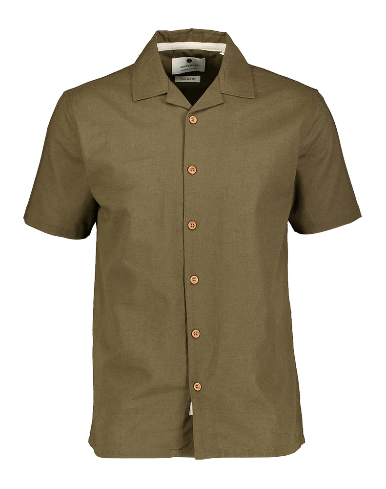 Chemise kaki en coton à manches courtes Anerkjendt