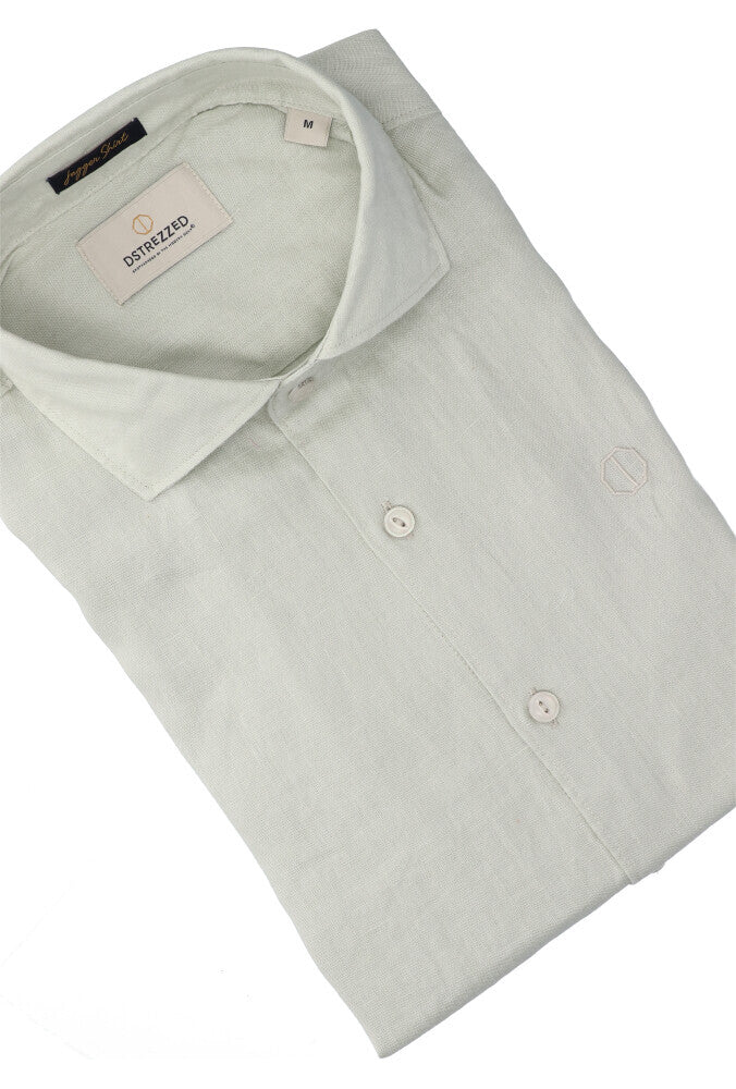 Mineral grey linnen hemd (regular fit) met lange mouwen Dstrezzed