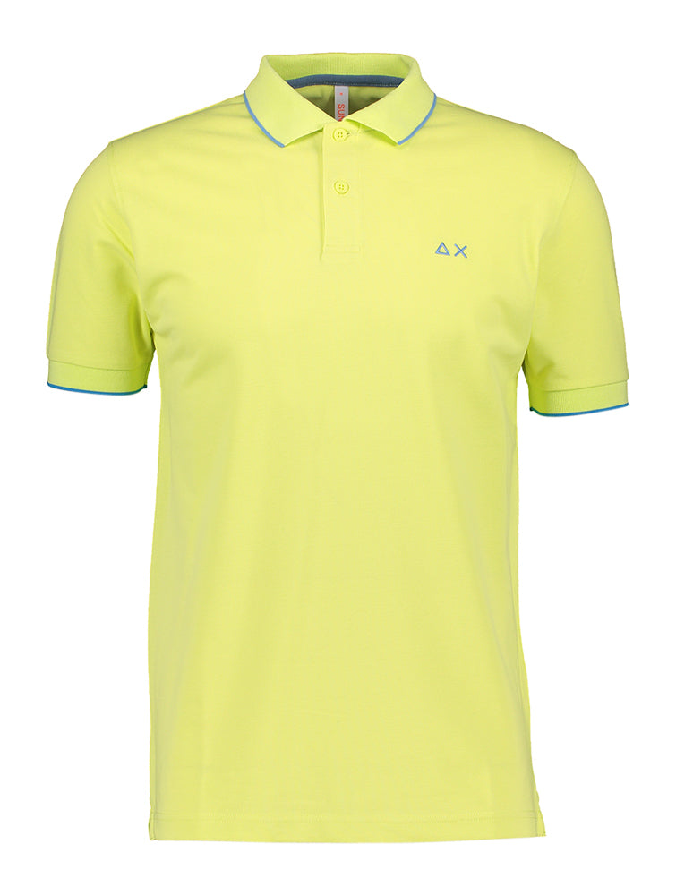 Polo jaune fluo à manches courtes Sun 68