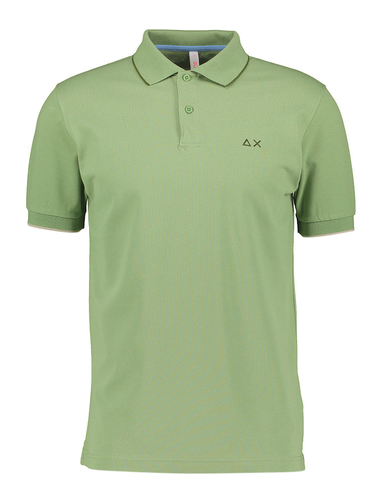 Groene polo met donkergroen detail Sun 68