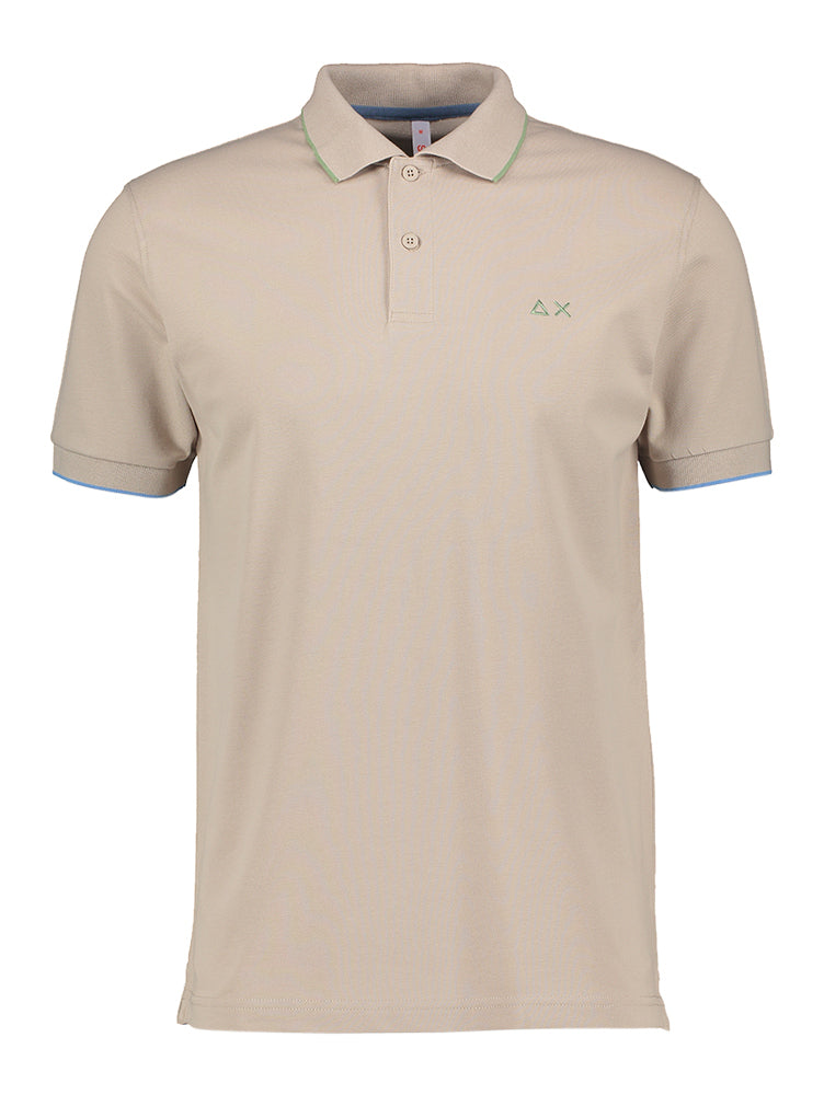 Beige polo met mer kleurrijk detail  Sun 68