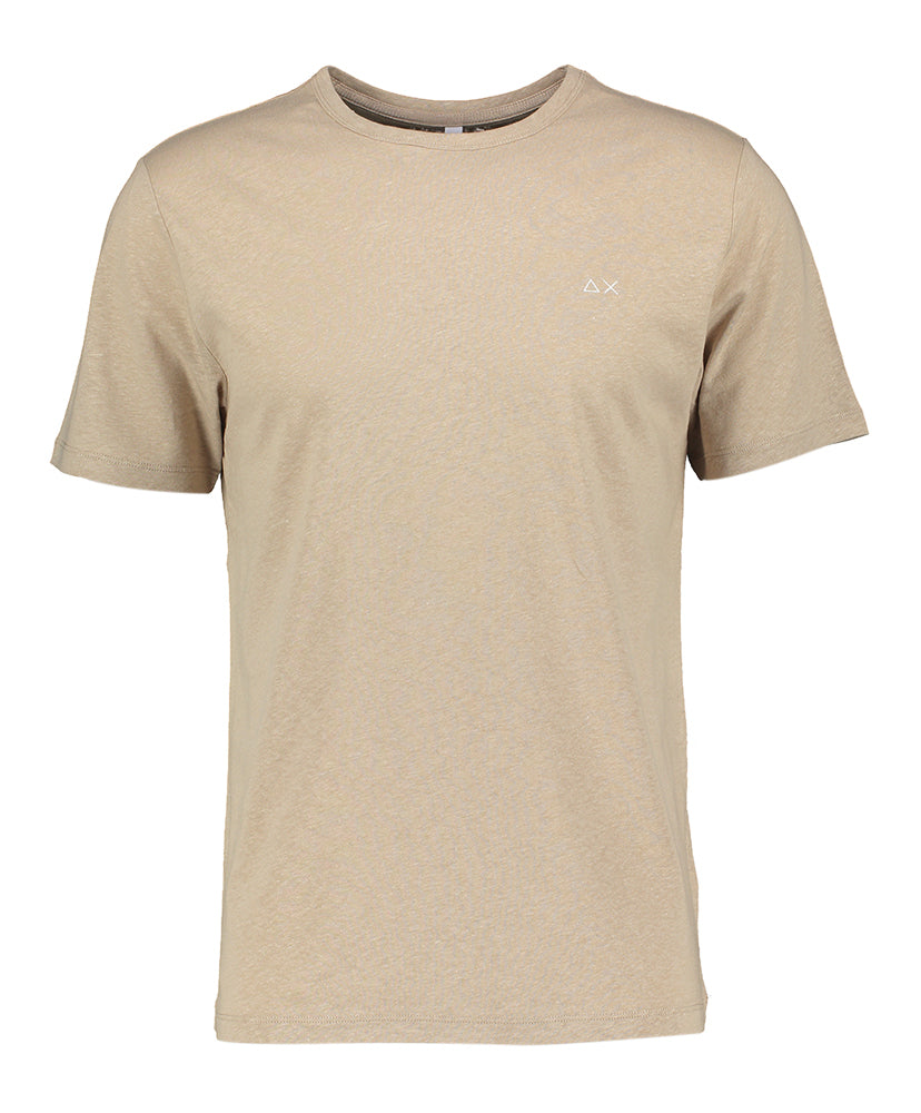 Beige t-shirt met merklogo Sun 68