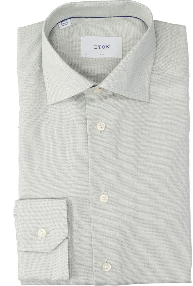 Light green katoenen hemd (slim fit) met lange mouwen Eton