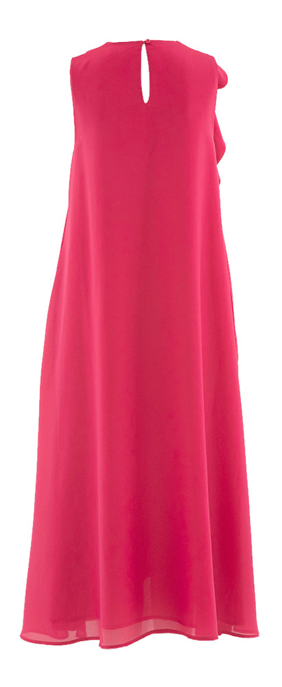 Oyster red lange mouwloze jurk met detail Psophia