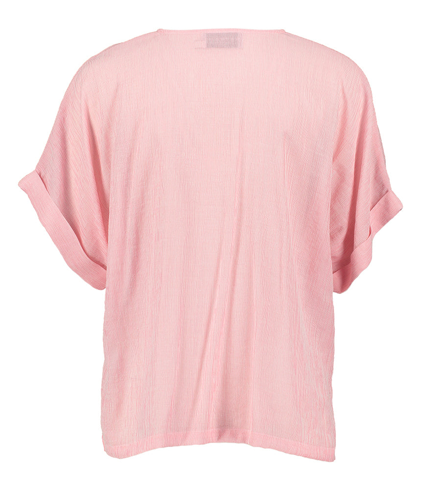 Blouse rose avec structure Faro Nathalie Vleeschouwer