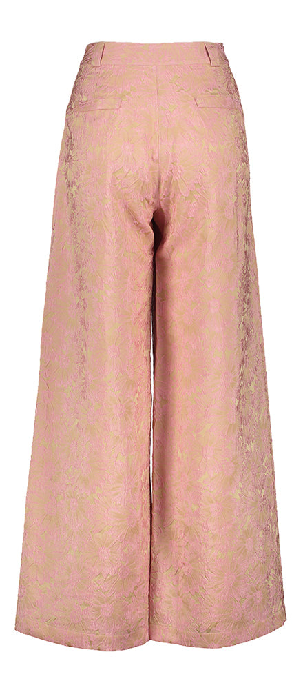 Pantalon long rose imprimé fleuri Bolivar Nathalie Vleeschouwer