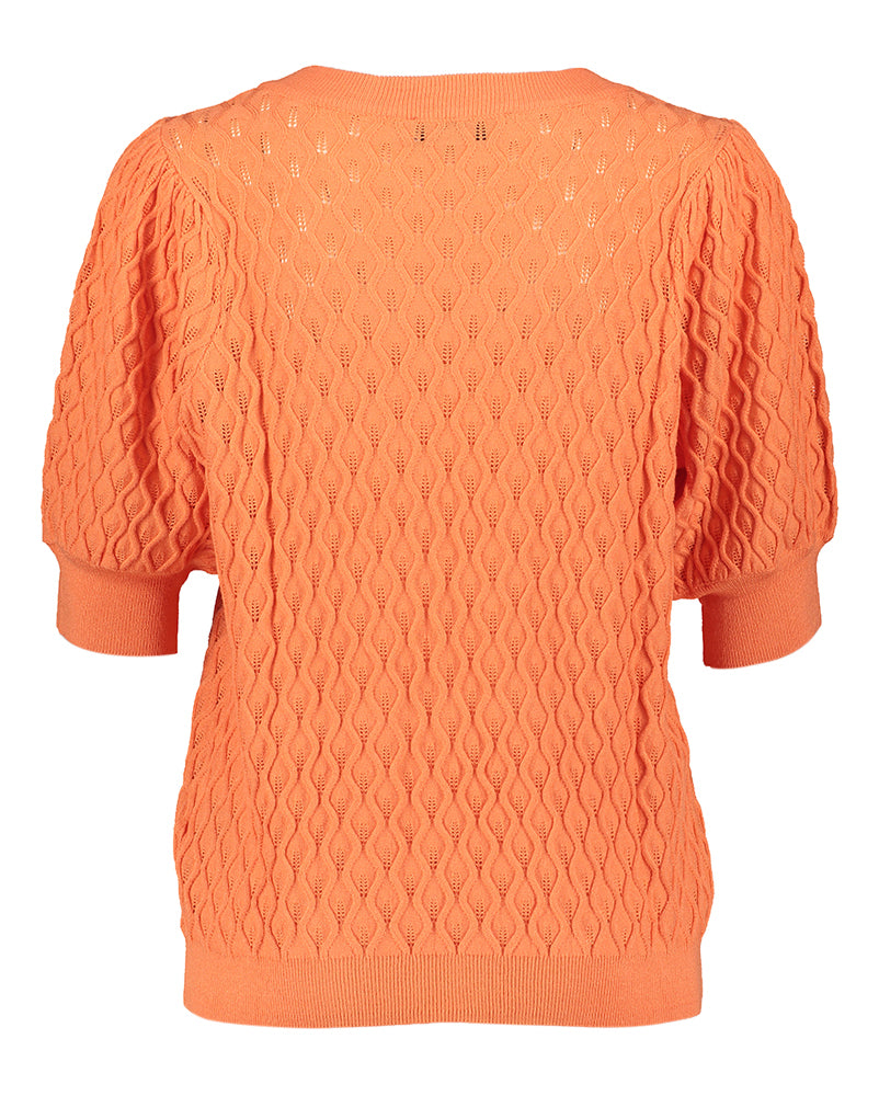 Oranje pull met V-hals en korte mouwen Rosalia Peppercorn