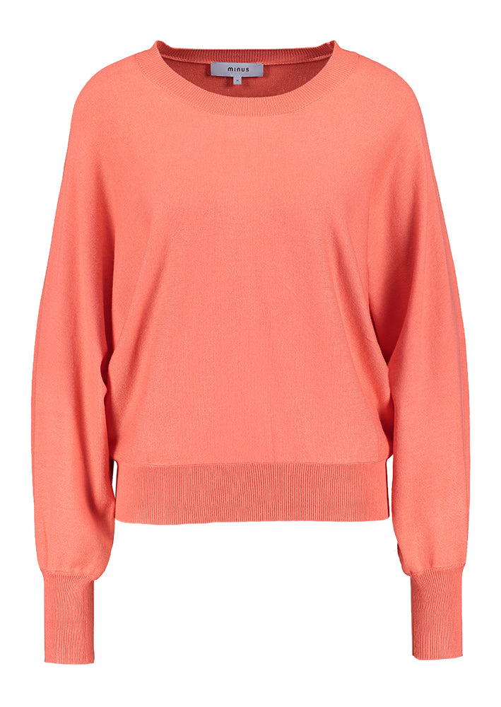 Koraal kleurige pull met wijde mouw Dana Minus