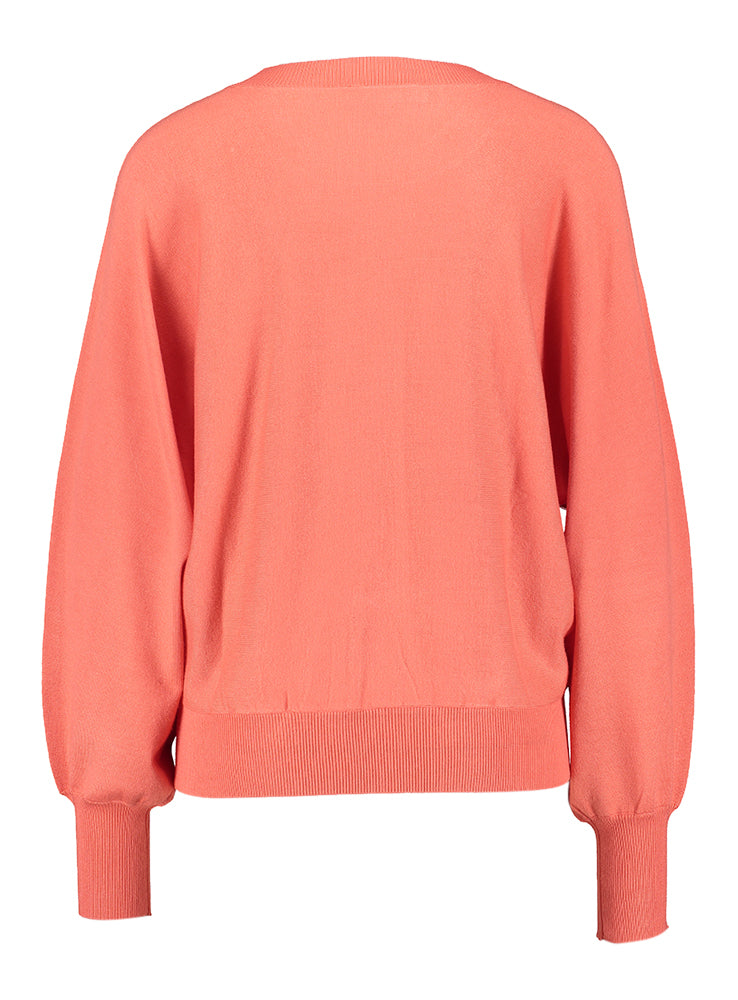 Koraal kleurige pull met wijde mouw Dana Minus