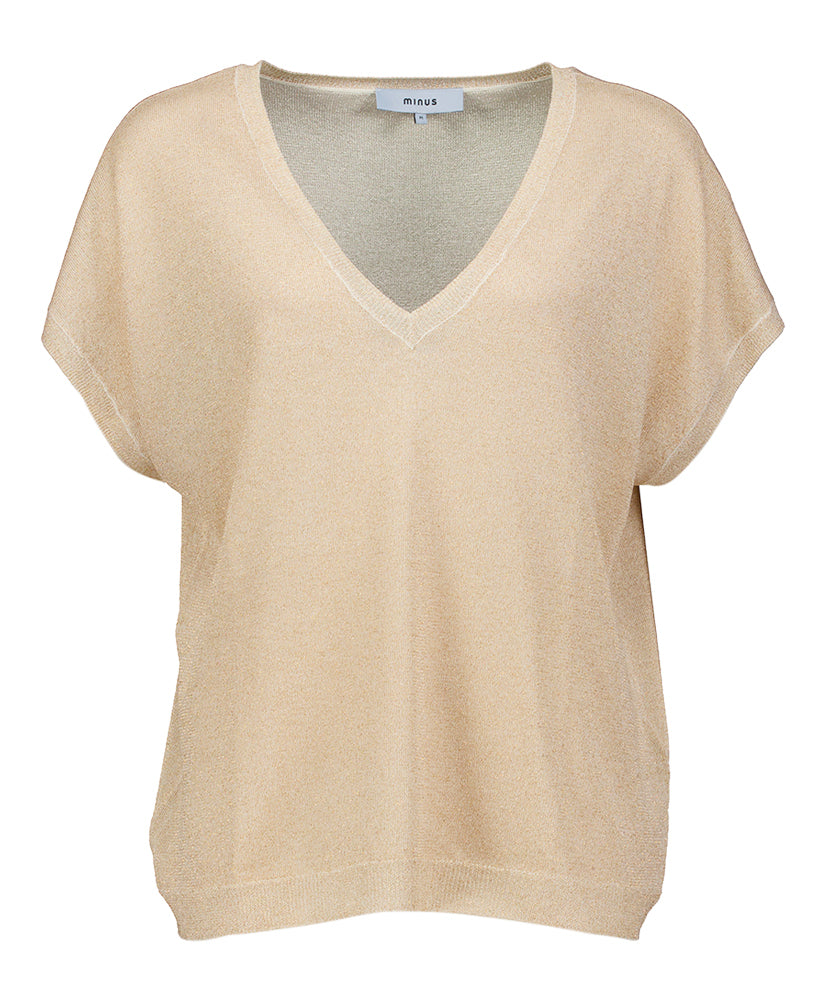 Goudkleurige pull met korte mouwen Carlina Minus