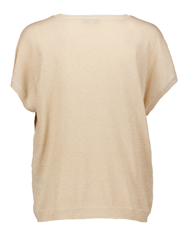 Goudkleurige pull met korte mouwen Carlina Minus