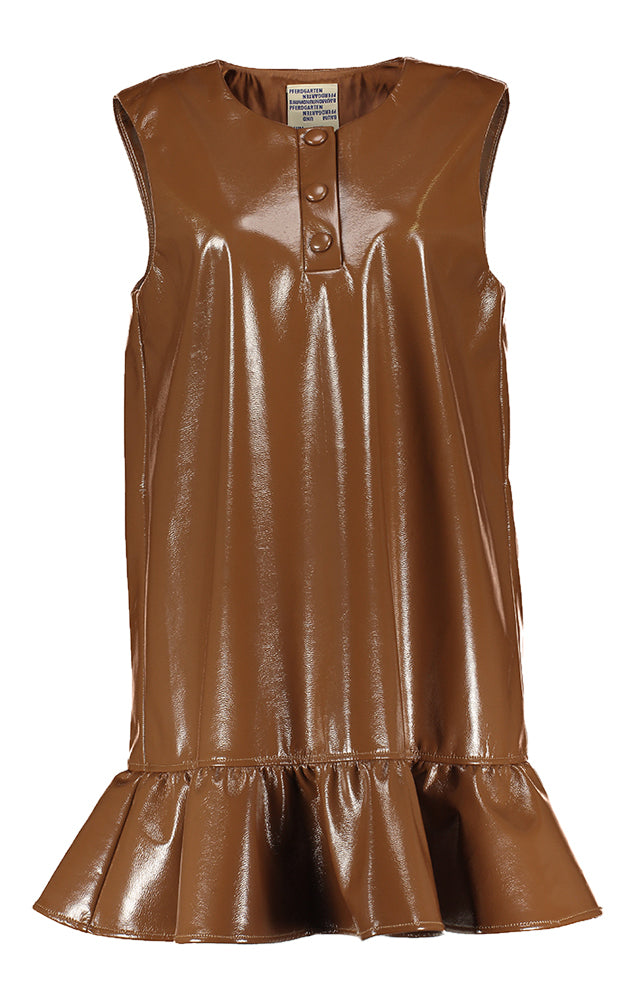 Robe marron sans manches en simili cuir Agneta Baum und Pferdgarten