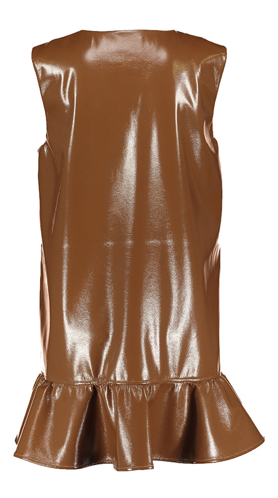 Robe marron sans manches en simili cuir Agneta Baum und Pferdgarten